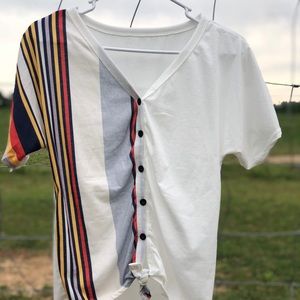 Striped, button down top